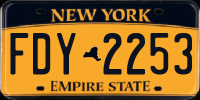 NY license plate FDY2253