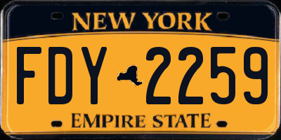 NY license plate FDY2259