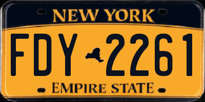 NY license plate FDY2261