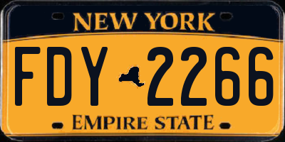 NY license plate FDY2266