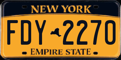 NY license plate FDY2270