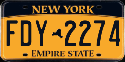 NY license plate FDY2274