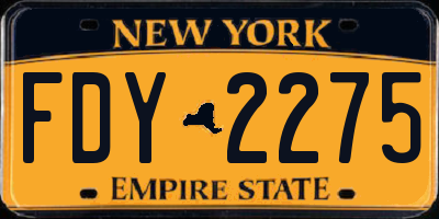 NY license plate FDY2275