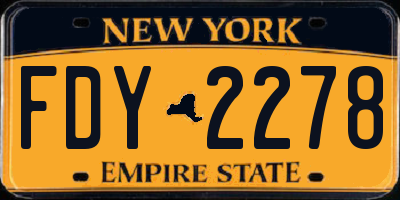 NY license plate FDY2278