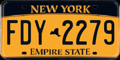 NY license plate FDY2279