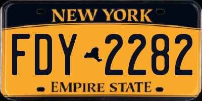 NY license plate FDY2282