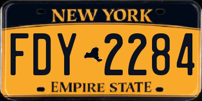 NY license plate FDY2284