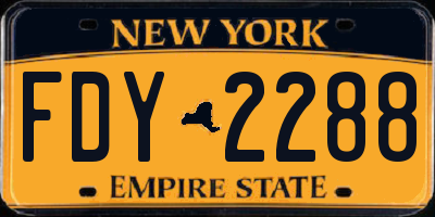 NY license plate FDY2288