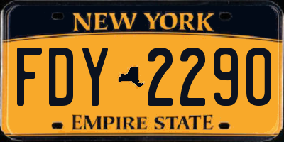 NY license plate FDY2290