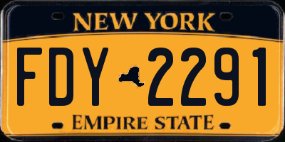 NY license plate FDY2291