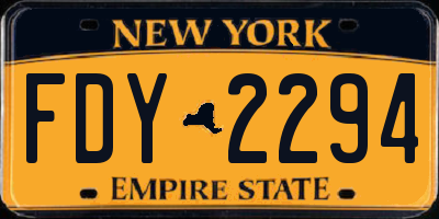 NY license plate FDY2294