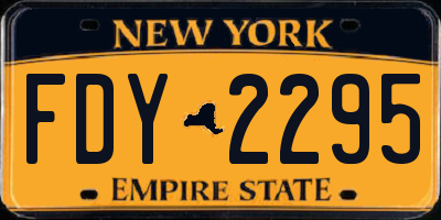 NY license plate FDY2295
