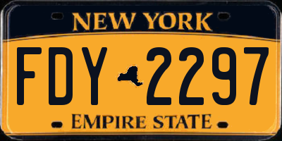NY license plate FDY2297