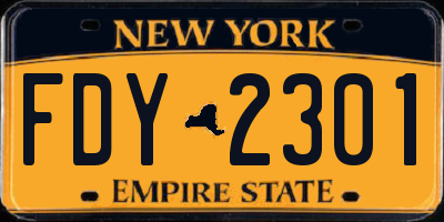 NY license plate FDY2301