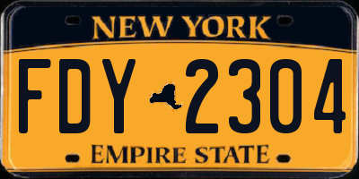 NY license plate FDY2304