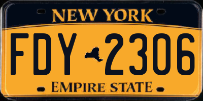 NY license plate FDY2306