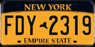 NY license plate FDY2319