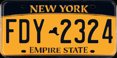 NY license plate FDY2324