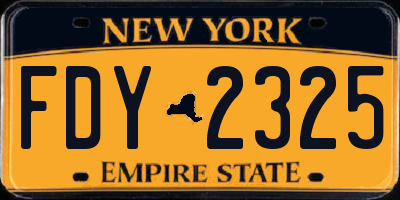 NY license plate FDY2325