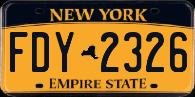NY license plate FDY2326