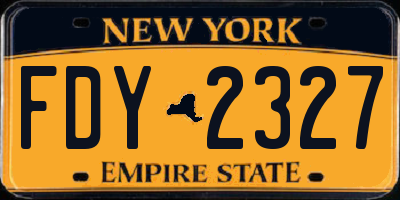 NY license plate FDY2327
