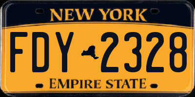 NY license plate FDY2328
