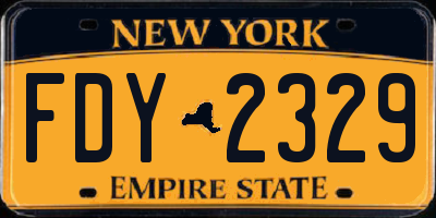 NY license plate FDY2329