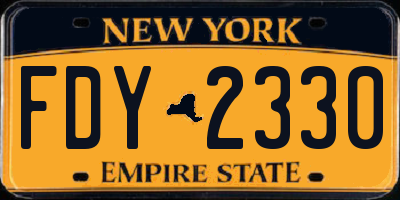 NY license plate FDY2330