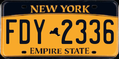 NY license plate FDY2336