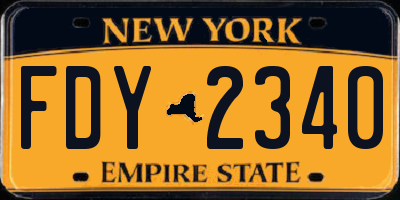 NY license plate FDY2340
