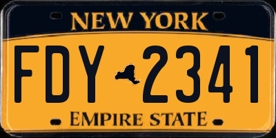 NY license plate FDY2341