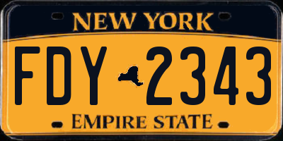 NY license plate FDY2343