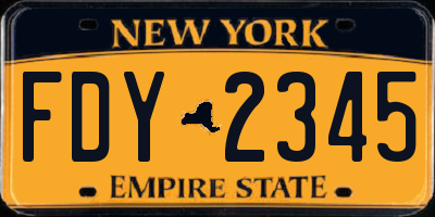 NY license plate FDY2345