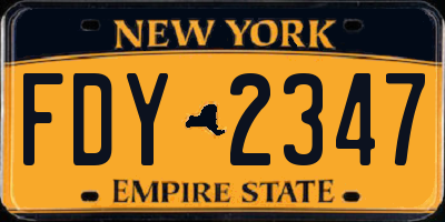 NY license plate FDY2347