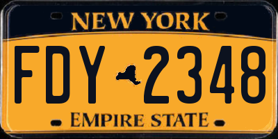 NY license plate FDY2348