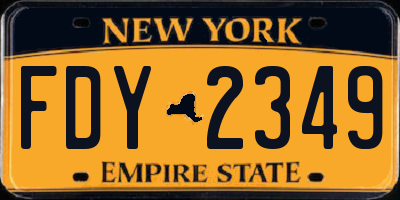 NY license plate FDY2349