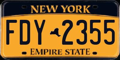 NY license plate FDY2355