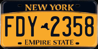 NY license plate FDY2358