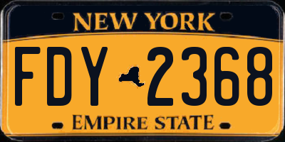 NY license plate FDY2368