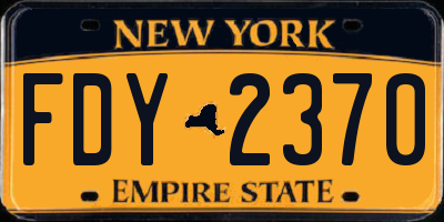 NY license plate FDY2370