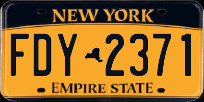 NY license plate FDY2371