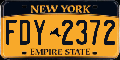 NY license plate FDY2372