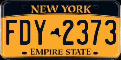 NY license plate FDY2373