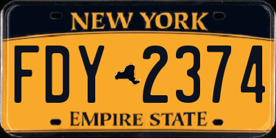 NY license plate FDY2374