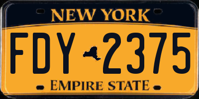 NY license plate FDY2375