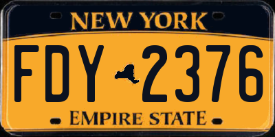 NY license plate FDY2376