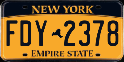 NY license plate FDY2378