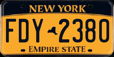 NY license plate FDY2380