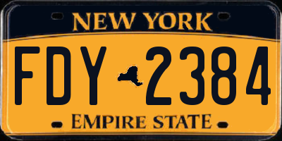 NY license plate FDY2384