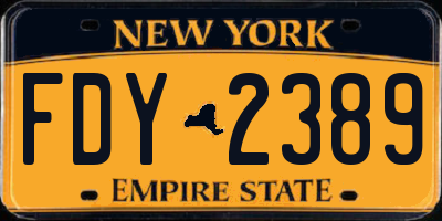 NY license plate FDY2389